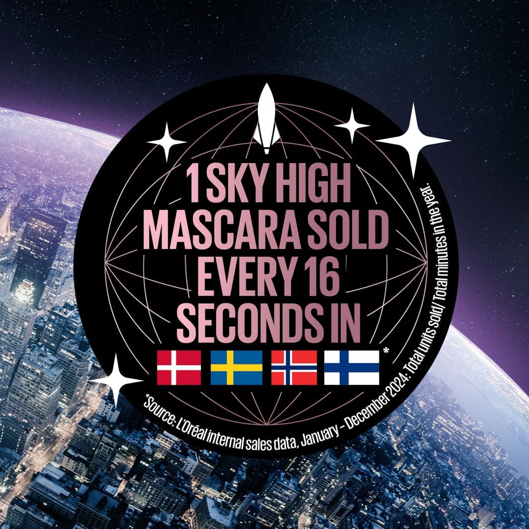 MNY Sky High mascara 1 sold every 16sec stamp 3