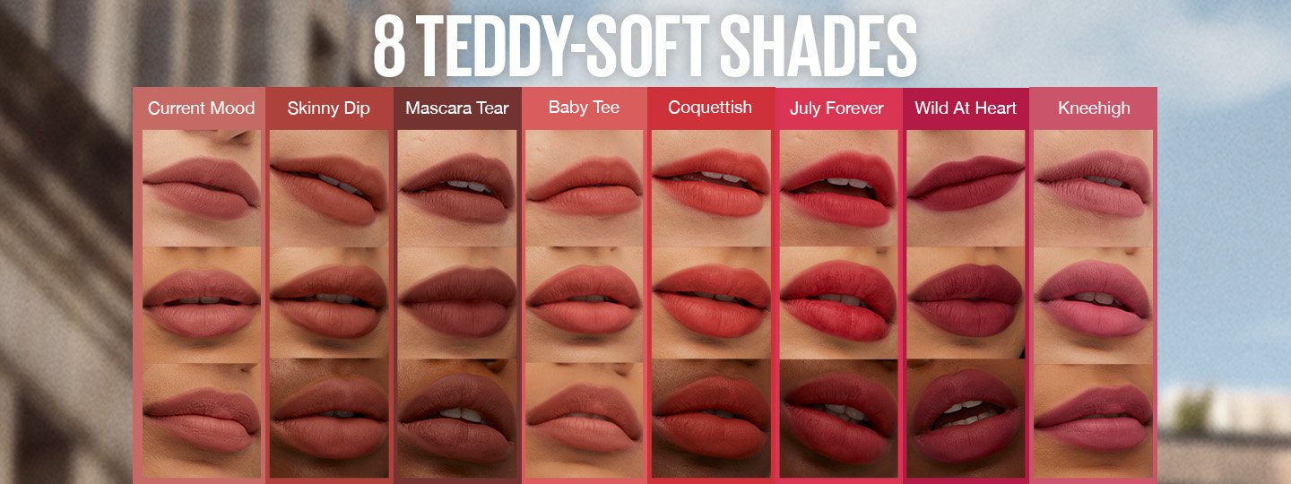MNY  Superstay Teddy Tint 8 shades banner 1440x540px